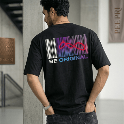 Be Original Official Logo : Printed Oversized T-Shirt - Peepri