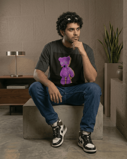 Good Boy Teddy : Printed Oversized T-Shirt - Peepri