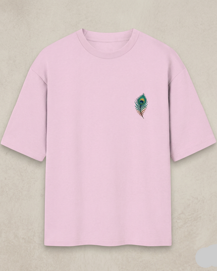Peacock Plume Printed Oversized T-Shirt