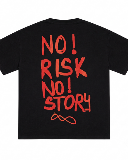 No Risk No Story :  Printed Oversized T-Shirt
