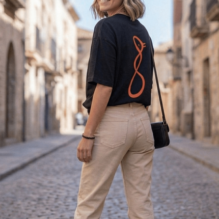 Noir Muse Graphic Oversized T-Shirt – White | 100% Cotton | Relaxed Fit Unisex Tee - Peepri