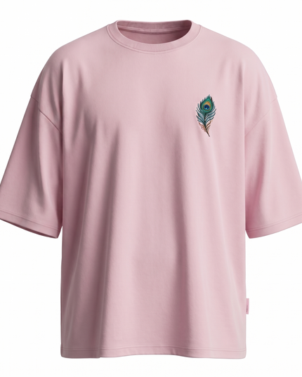 Peacock Plume Printed Oversized T-Shirt