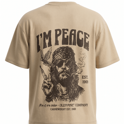 I am Peace : Printed Oversized T-Shirt - Peepri