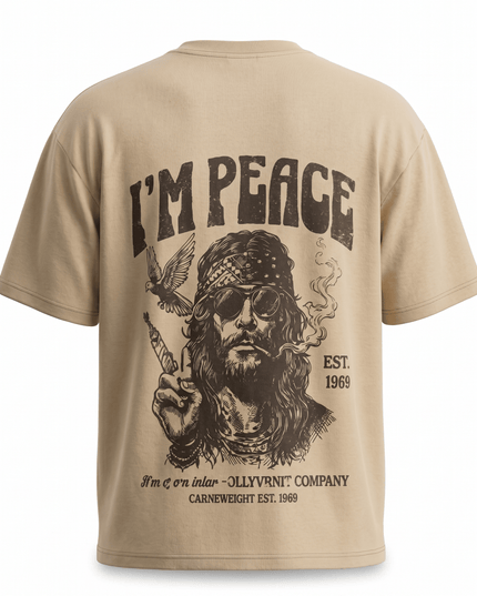 I am Peace : Printed Oversized T-Shirt - Peepri