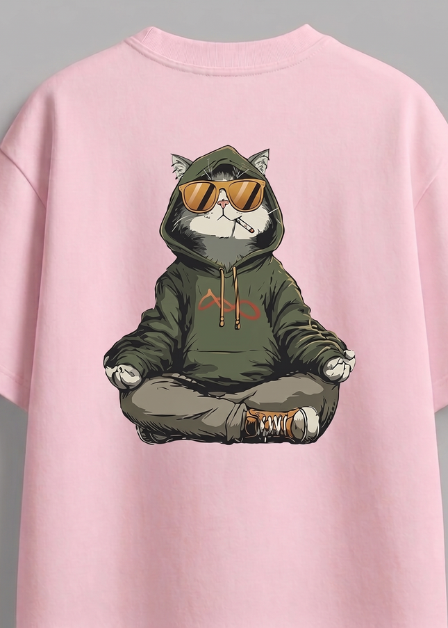 Cat Merchandise :  Printed Oversized T-Shirt