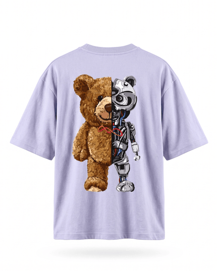 Teddy cum Robot : Printed Oversized T-Shirt - Peepri