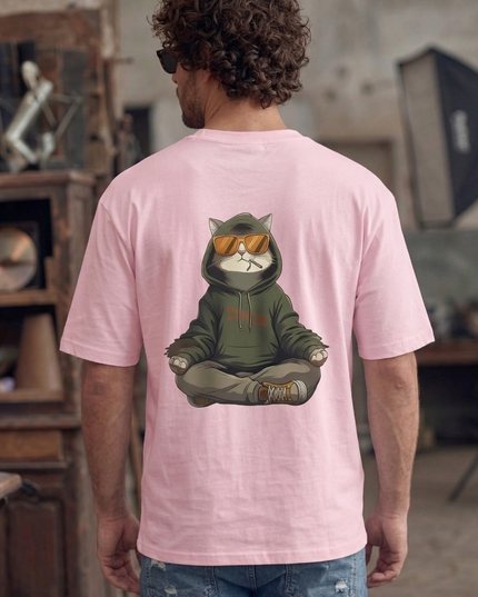Cat Merchandise :  Printed Oversized T-Shirt