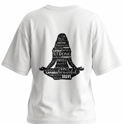 Girl Meditation : Printed Oversized T-Shirt