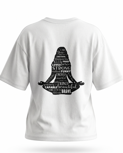 Girl Meditation : Printed Oversized T-Shirt