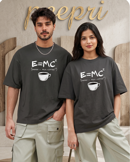 Coffee Lover : Printed Oversized T-Shirt