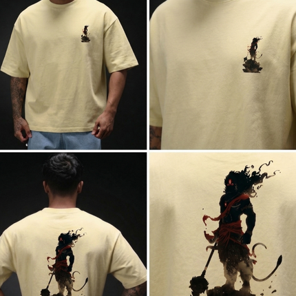 Lord Hanuman : Printed Oversized T-Shirt
