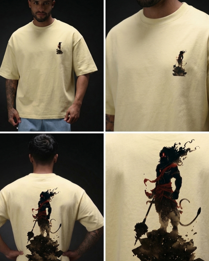 Lord Hanuman : Printed Oversized T-Shirt