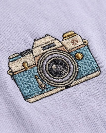 Camera Logo : Thread Embroidery Oversized T-Shirt