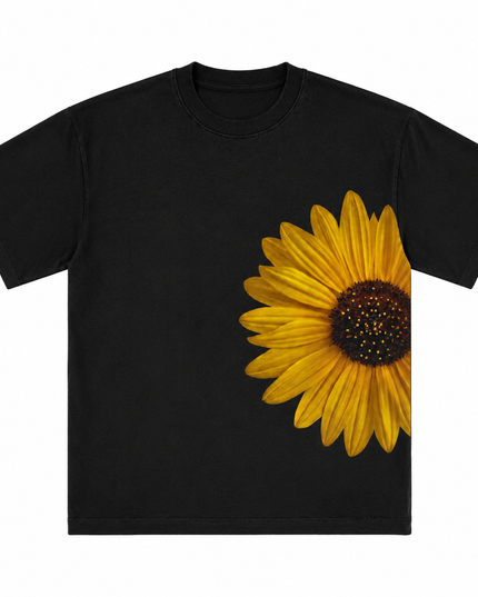 Sun Flower : Printed Oversized T-Shirt