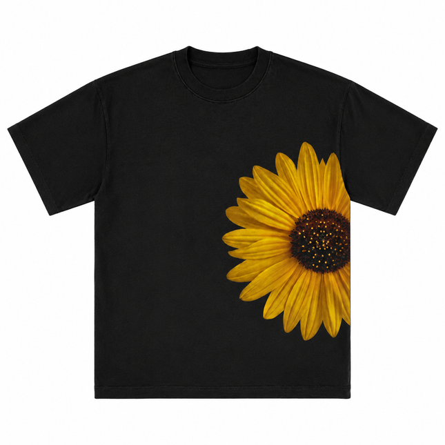 Sun Flower : Printed Oversized T-Shirt