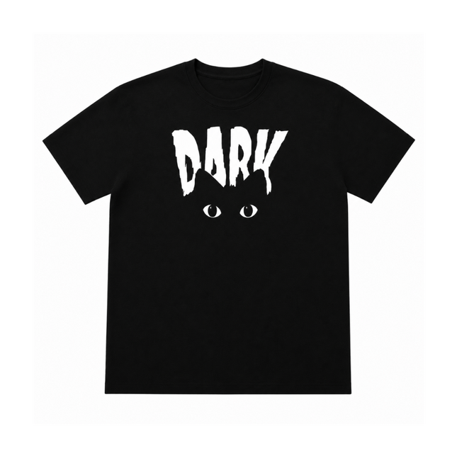 Dark Cat : Printed Oversized T-Shirt
