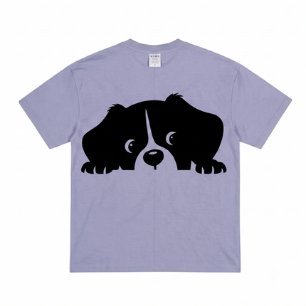 Hiding Dog : Printed Oversized T-Shirt