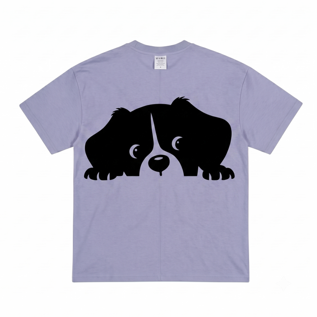 Hiding Dog : Printed Oversized T-Shirt
