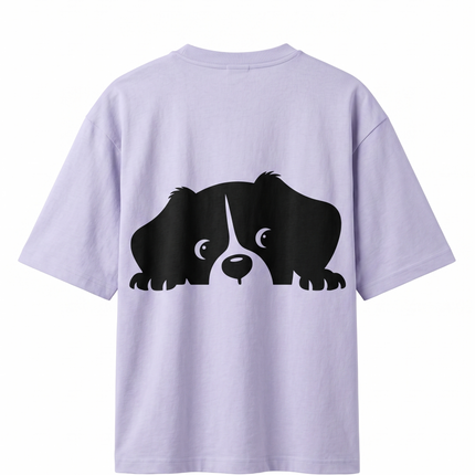 Hiding Dog : Printed Oversized T-Shirt
