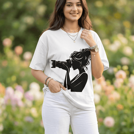 Girl Photographer : Printed Oversized T-Shirt - Peepri