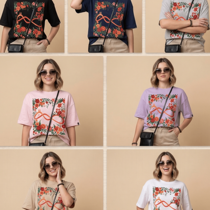 Official logo : Graphic Oversized T-Shirt – White | 100% Cotton | Relaxed Fit Unisex Tee - Peepri