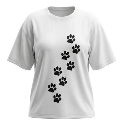 Cat Paw : Printed Oversized T-Shirt - Peepri