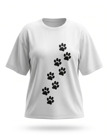 Cat Paw : Printed Oversized T-Shirt - Peepri