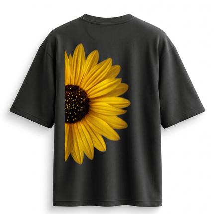 Sun Flower : Printed Oversized T-Shirt - Peepri