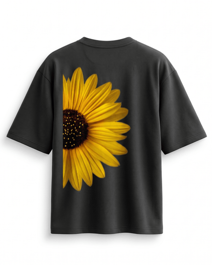 Sun Flower : Printed Oversized T-Shirt - Peepri