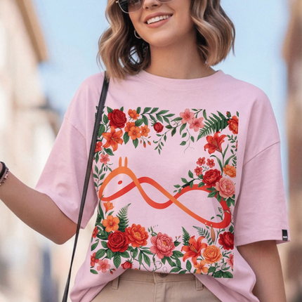 Official logo : Graphic Oversized T-Shirt – White | 100% Cotton | Relaxed Fit Unisex Tee - Peepri
