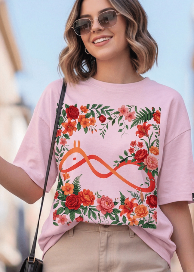Official logo : Graphic Oversized T-Shirt – White | 100% Cotton | Relaxed Fit Unisex Tee - Peepri