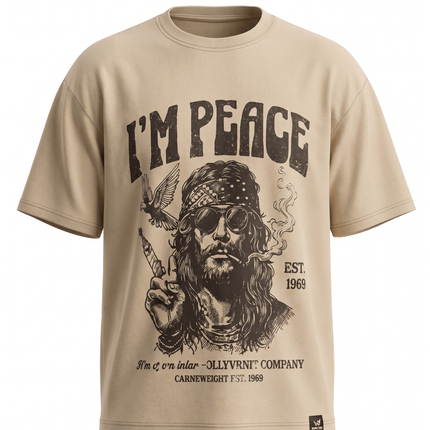 I am Peace : Printed Oversized T-Shirt - Peepri