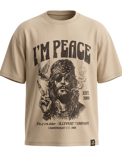 I am Peace : Printed Oversized T-Shirt - Peepri