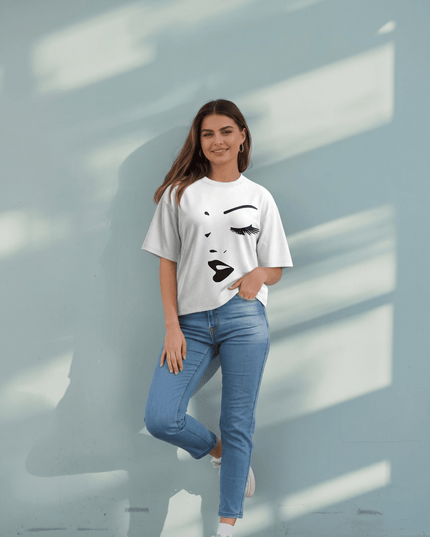 Face : Printed Oversized T-Shirt - Peepri