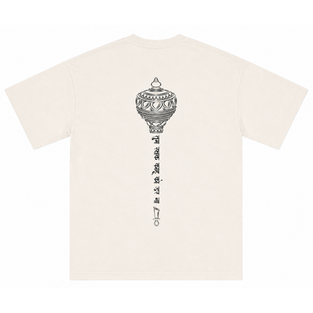 Lord Hanuman Gada : Printed Oversized T-Shirt