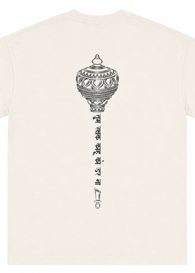Lord Hanuman Gada : Printed Oversized T-Shirt