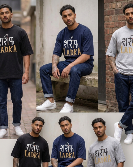 Sarif Ladka : Printed Oversized T-Shirt