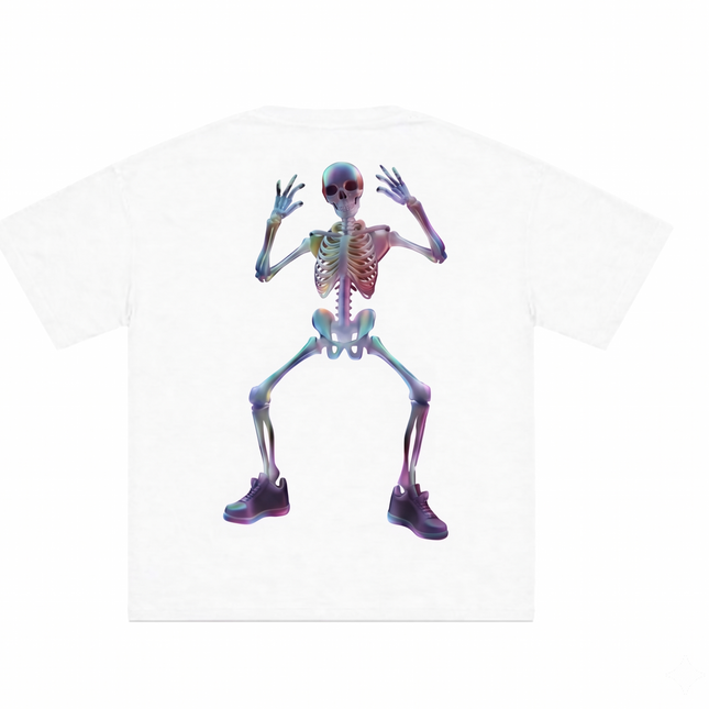 Dancing Skeleton : Printed Oversized T-Shirt