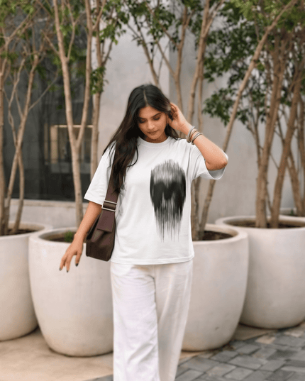 Ghost in Motion : Printed Oversized T-Shirt - Peepri