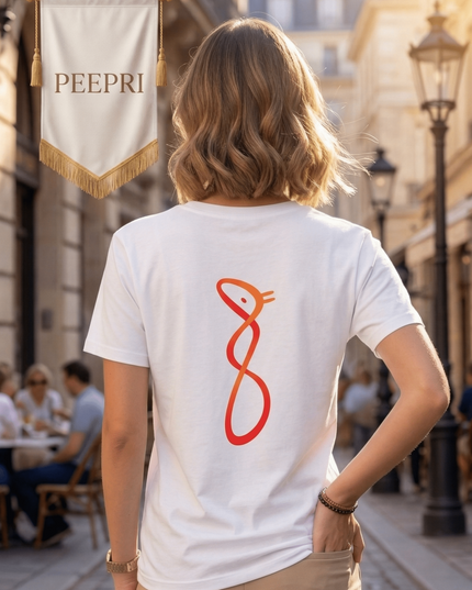 Rainbow Hair Girl : Graphic Oversized T-Shirt – White | 100% Cotton | Relaxed Fit Unisex Tee - Peepri