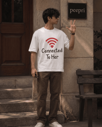 Connected : Printed Oversized T-Shirt - Peepri