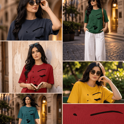 Face : Printed Oversized T-Shirt - Peepri
