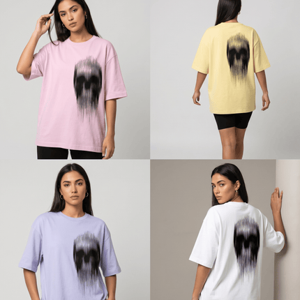 Ghost in Motion : Printed Oversized T-Shirt - Peepri