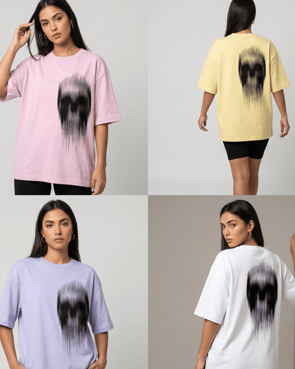 Ghost in Motion : Printed Oversized T-Shirt - Peepri