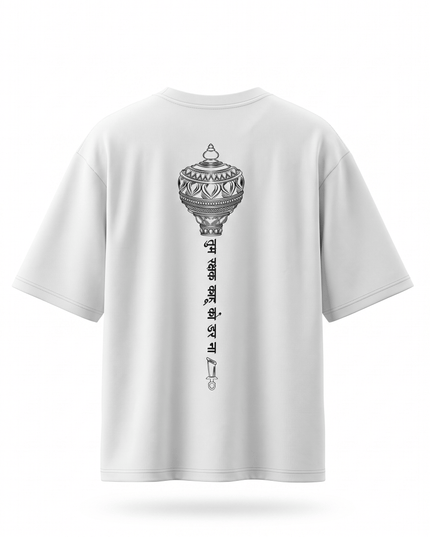 Lord Hanuman Gada : Printed Oversized T-Shirt - Peepri