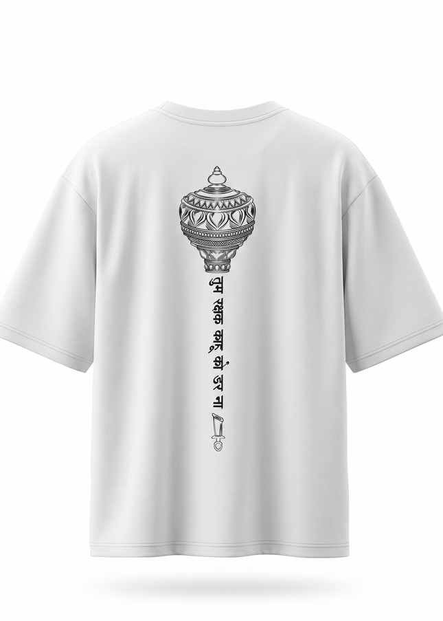 Lord Hanuman Gada : Printed Oversized T-Shirt - Peepri