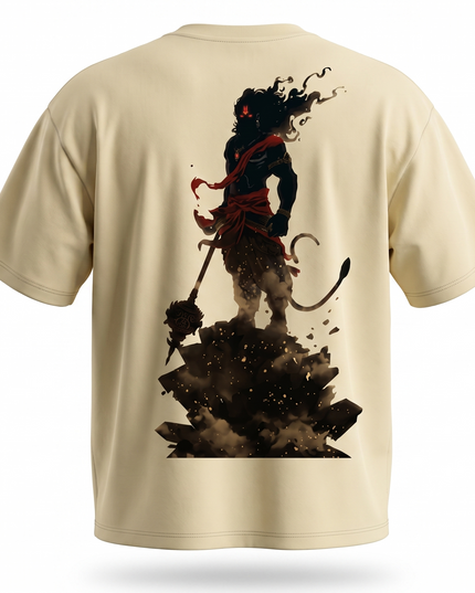 Lord Hanuman : Printed Oversized T-Shirt