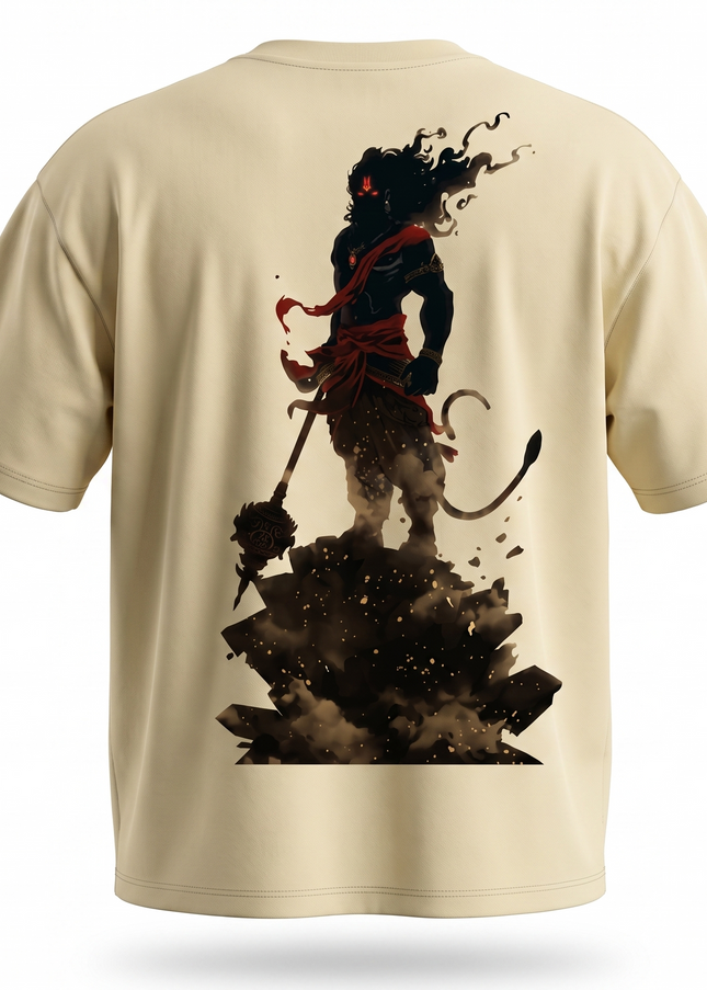 Lord Hanuman : Printed Oversized T-Shirt
