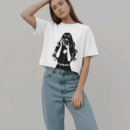 Women Photographer : Printed Oversized T-Shirt - Peepri