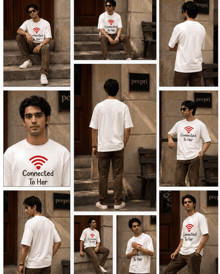 Connected : Printed Oversized T-Shirt - Peepri